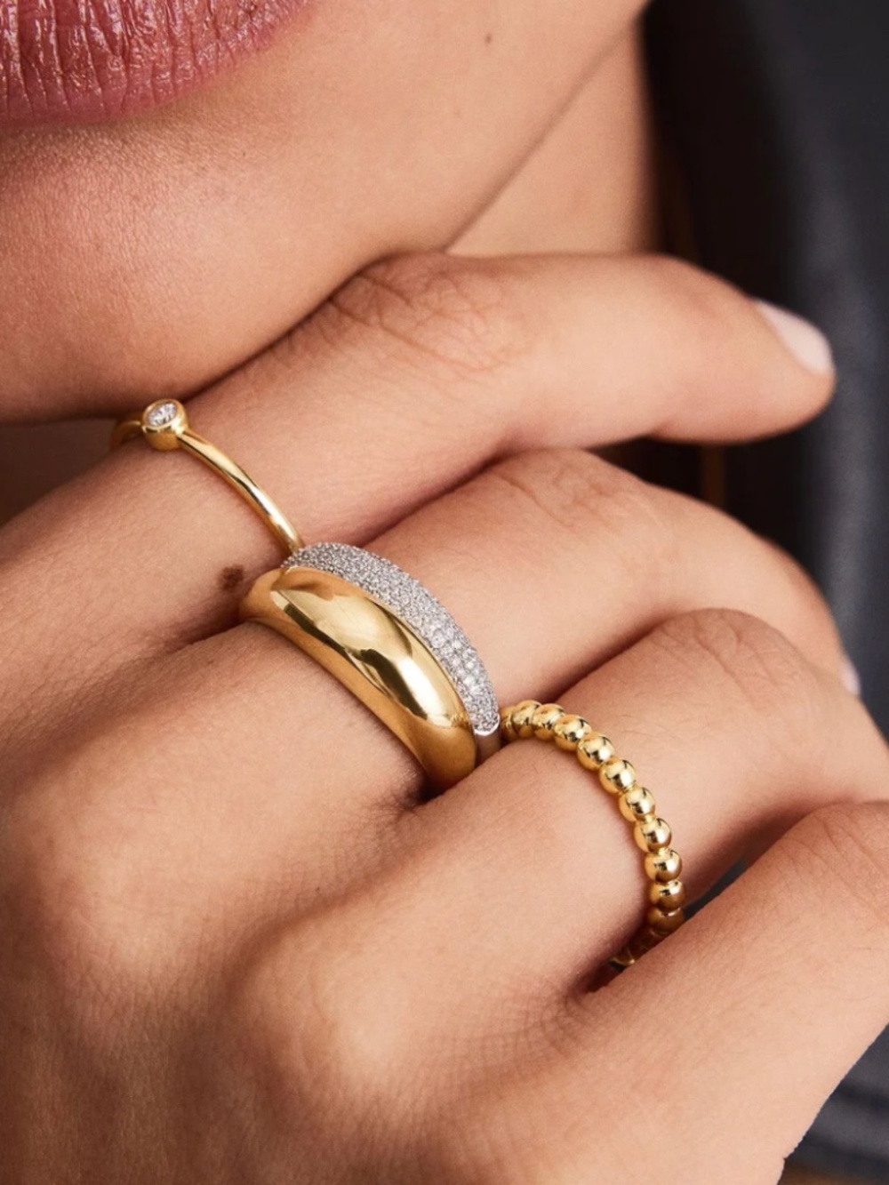 Mejuri | Ring | Mejuri Thin Dome Ring | 14k Yellow Gold - Picture 7 of 12